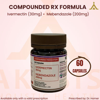 RX Ivermectin 30mg + Mebendazole 200mg