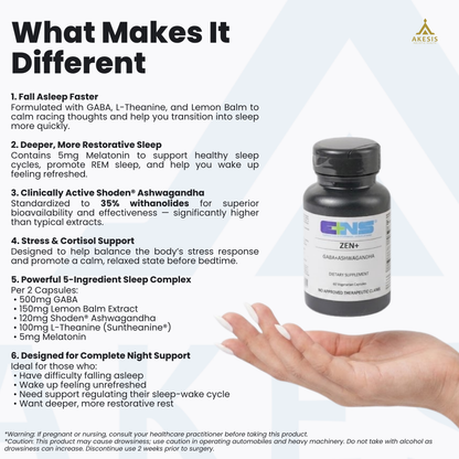 Zen+ (Gaba + Ashwagandha + Melatonin)