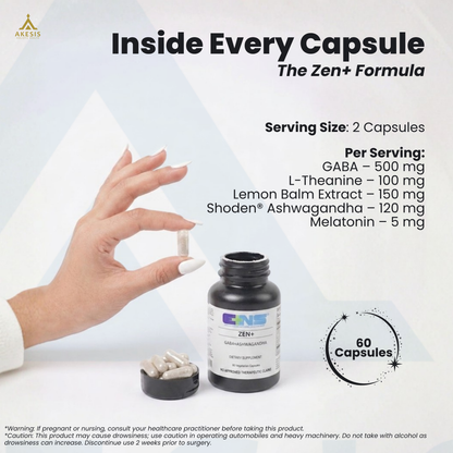 Zen+ (Gaba + Ashwagandha + Melatonin)