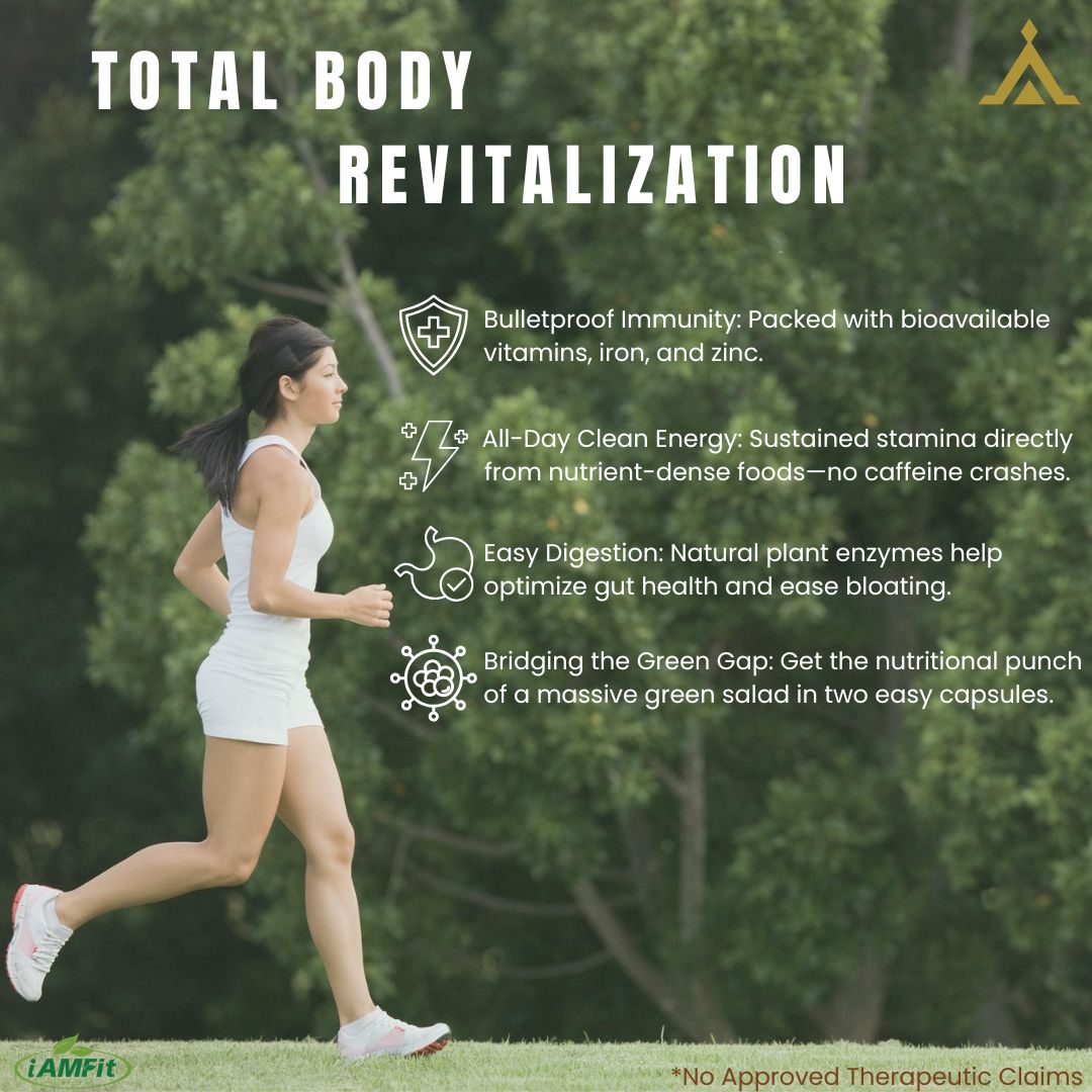 iAMFit ImmuniTree Barley with Chlorella &amp; Spirulina Capsules